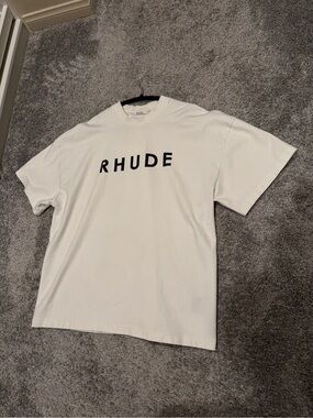Rhude White Short‑Sleeve Logo Tee Size Large